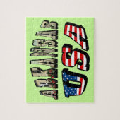 アーカンソー写真と米国国旗の文字 ジグソーパズル (縦)