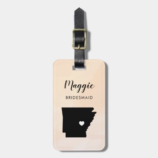 アーカンソー地図ウェディングパーティーの荷札へようこそ ラゲッジタグ (正面縦)