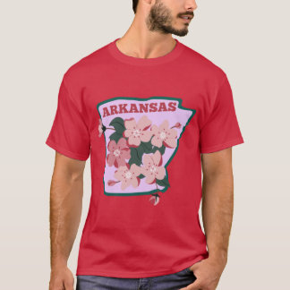 アーカンソー州のりんごの花の花の水彩ステッカー Tシャツ