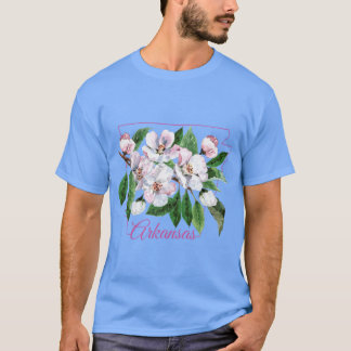 アーカンソー州のアップルの花の水彩ステッカー Tシャツ