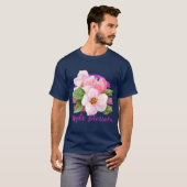 アーカンソー州のアップルの花の花水彩ステッカー Tシャツ (正面フル)