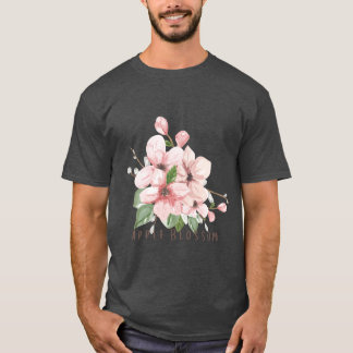 アーカンソー州のアップルブロッサムフラワーの水彩ステ Tシャツ