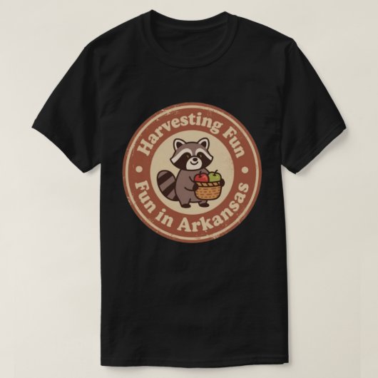 アーカンソー州のアライグマ狩猟ヴィンテージ・エンターテイメント Tシャツ (デザイン正面)