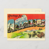 アーカンソー州のカラフルなヴィンテージ ポストカード (正面/裏面)