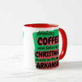 アーカンソー州のクリスマス音楽とコーヒー マグカップ (正面右)