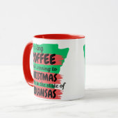 アーカンソー州のクリスマス音楽とコーヒー マグカップ (正面左)
