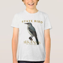 アーカンソー州のマネシツグミの鳥のデザイン トライブレンドTシャツ
