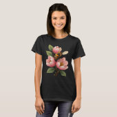 アーカンソー州のミツバチとリンゴの花のベクター Tシャツ (正面フル)
