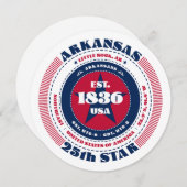 アーカンソー州の円形タイポグラフィーフラットカード (正面/裏面)