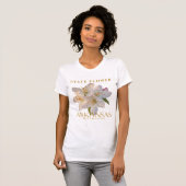 アーカンソー州の州花アップルブロッサムのフラワーデザイン Tシャツ (正面フル)