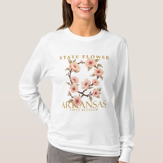 アーカンソー州の州花アップルブロッサム Tシャツ (正面)