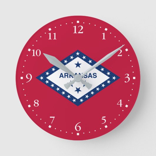 アーカンソー州の旗 ラウンド壁時計 (正面)