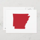 アーカンソー州への白と赤の引っ越し案内 ポストカード (正面/裏面)