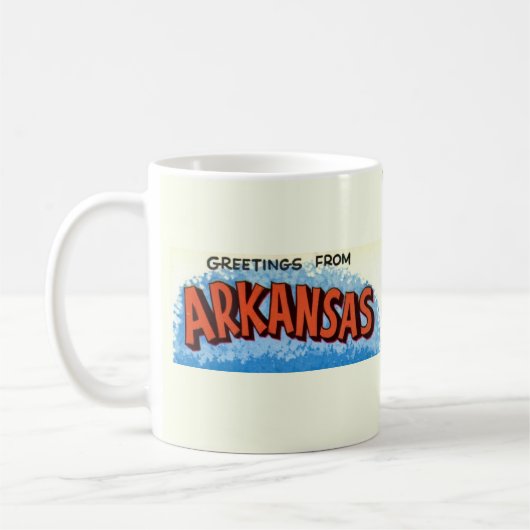 アーカンソー州グリーティングマップマグ コーヒーマグカップ (左)