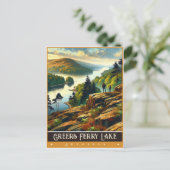 アーカンソー州グレアーズフェリー湖 |ヴィンテージ絵画ー ポストカード (スタンド正面)