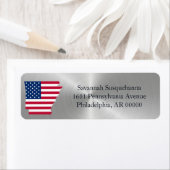アーカンソー州シルバーアメリカ国旗の愛国心 ラベル (インサイチュ)