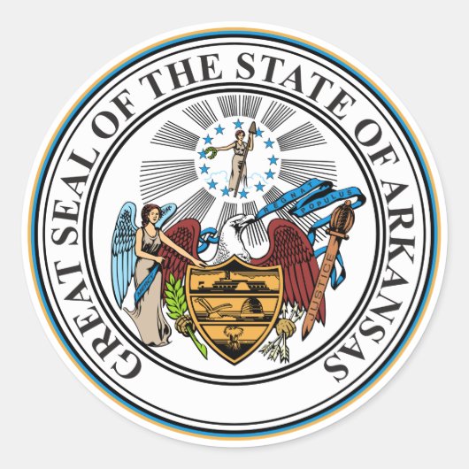 アーカンソー州シールエンブレムボタン ラウンドシール (正面)