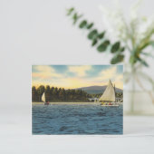 アーカンソー州ハミルトン湖のハガキ帆船 ポストカード (スタンド正面)