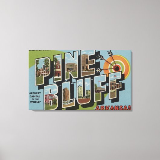 アーカンソー州パインブラフ(アーチェリー首都) キャンバスプリント (正面)