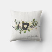 アーカンソー州パーソナライズされたユアホームシティ素朴 クッション (裏面)