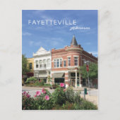 アーカンソー州ファイエットビルのダウンタウン広場の写真 ポストカード (正面)