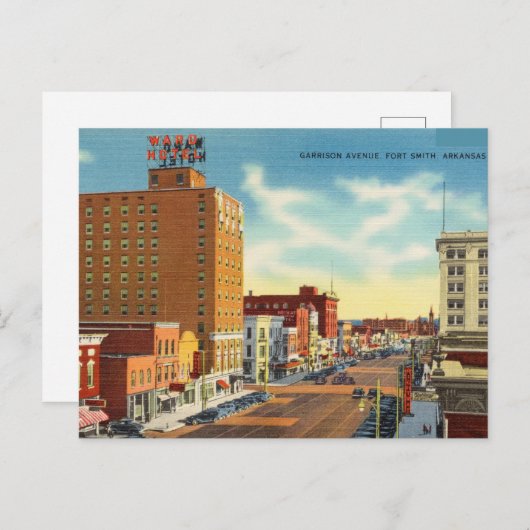アーカンソー州フォートスミスの駐屯街 ポストカード (正面/裏面)