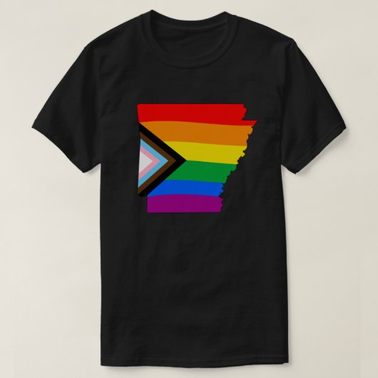 アーカンソー州プライド LGBTQ プログレスプライド Tシャツ (デザイン正面)