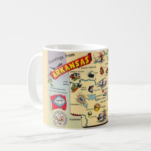 アーカンソー州マップマグ コーヒーマグカップ (正面左)