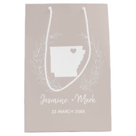 アーカンソー州マップ宛先ウェディングの好意  ミディアムペーパーバッグ