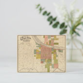 アーカンソー州リトルロックとアルジェンタの地図(1888) ポストカード (スタンド正面)