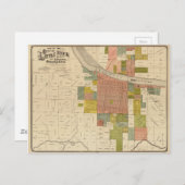 アーカンソー州リトルロックとアルジェンタの地図(1888) ポストカード (正面/裏面)