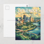 アーカンソー州リトルロックの旅アートヴィンテージ ポストカード (正面/裏面)