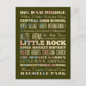 アーカンソー州リトルロックの有名な場所。 ポストカード (正面)