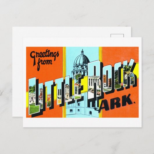 アーカンソー州リトル・ロックからのヴィンテージの挨拶 ポストカード (正面/裏面)