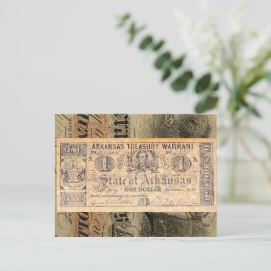 アーカンソー州南北戦争アンティーク金 ポストカード (スタンド正面)