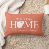 アーカンソー州地図ファパーソナライズされたミリ ランバークッション (ブランケット)