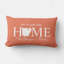 アーカンソー州地図ファパーソナライズされたミリ ランバークッション