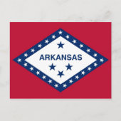 アーカンソー州旗つき州 – アメリカ ポストカード (正面)