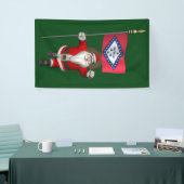 アーカンソー州旗とサンタクロースの幸せ 横断幕 (トレードショー)