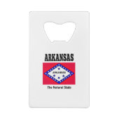 アーカンソー州旗とモットー クレジットカード栓抜き (裏面)