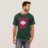 アーカンソー州旗の地図 Tシャツ (正面フル)