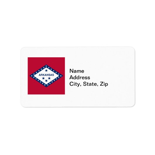 アーカンソー州旗の所在地 ラベル (正面)