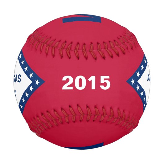 アーカンソー州旗の野球名と年のカスタマイズが可能 野球ボール (正面)