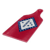 アーカンソー州旗を持つガラス製カッティングボードパドル カッティングボード (角)