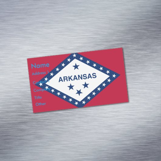 アーカンソー州旗を持つ名刺マグネット マグネット名刺 (インサイチュ)