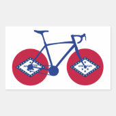 アーカンソー州旗サイクリング 長方形シール (正面)