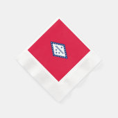 アーカンソー州旗デザイン 縁ありカクテルナプキン (角)