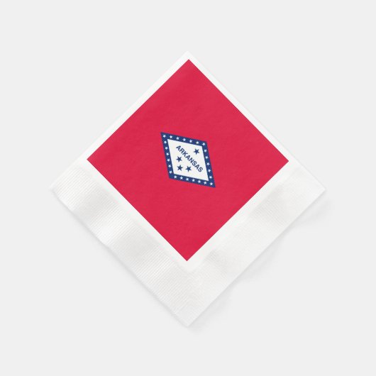 アーカンソー州旗デザイン 縁ありカクテルナプキン (角)