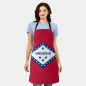 アーカンソー州旗 エプロン (着用した状態)