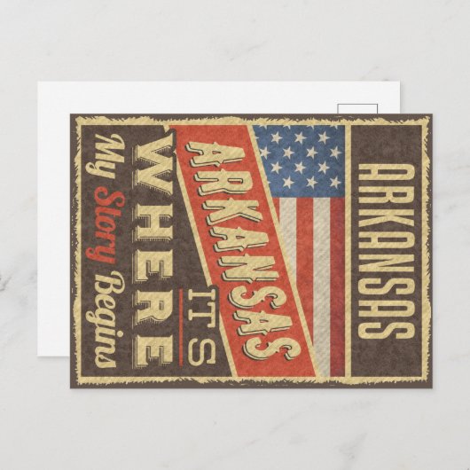 アーカンソー州旗 ポストカード (正面/裏面)